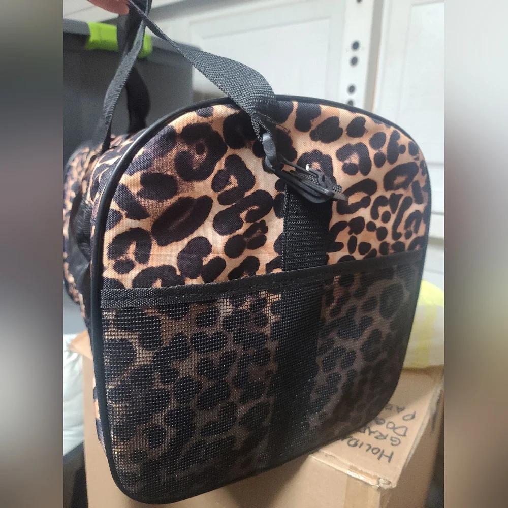 New Cheetah Print Dog Carrier (18x10.5x11)